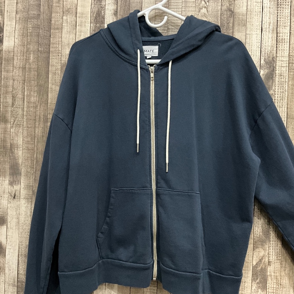 MATE THE LABEL BLUE ZIP HOODIE/LIKE NEW